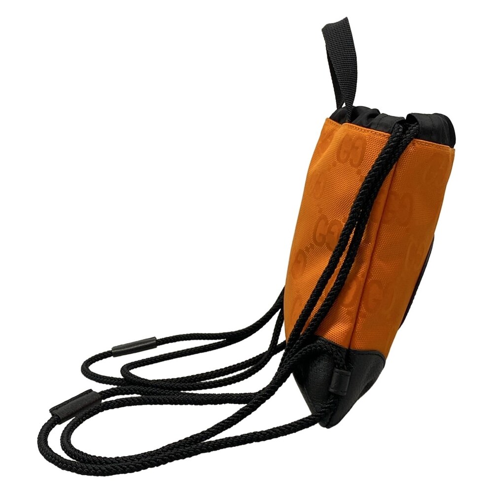 Gucci Off the Grit Backpack Daypack Backpack 643887 Orange Black Nylon Leather - Picture 2 of 15